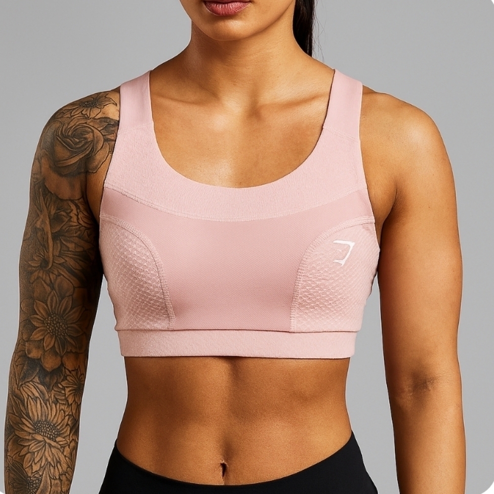 Gymshark Peach Cross Back Sports Bra S Athletic Workout Yoga Activewear